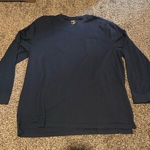 Men's Navy Blue Long Sleeve Shirt